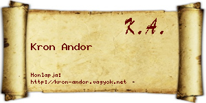 Kron Andor névjegykártya